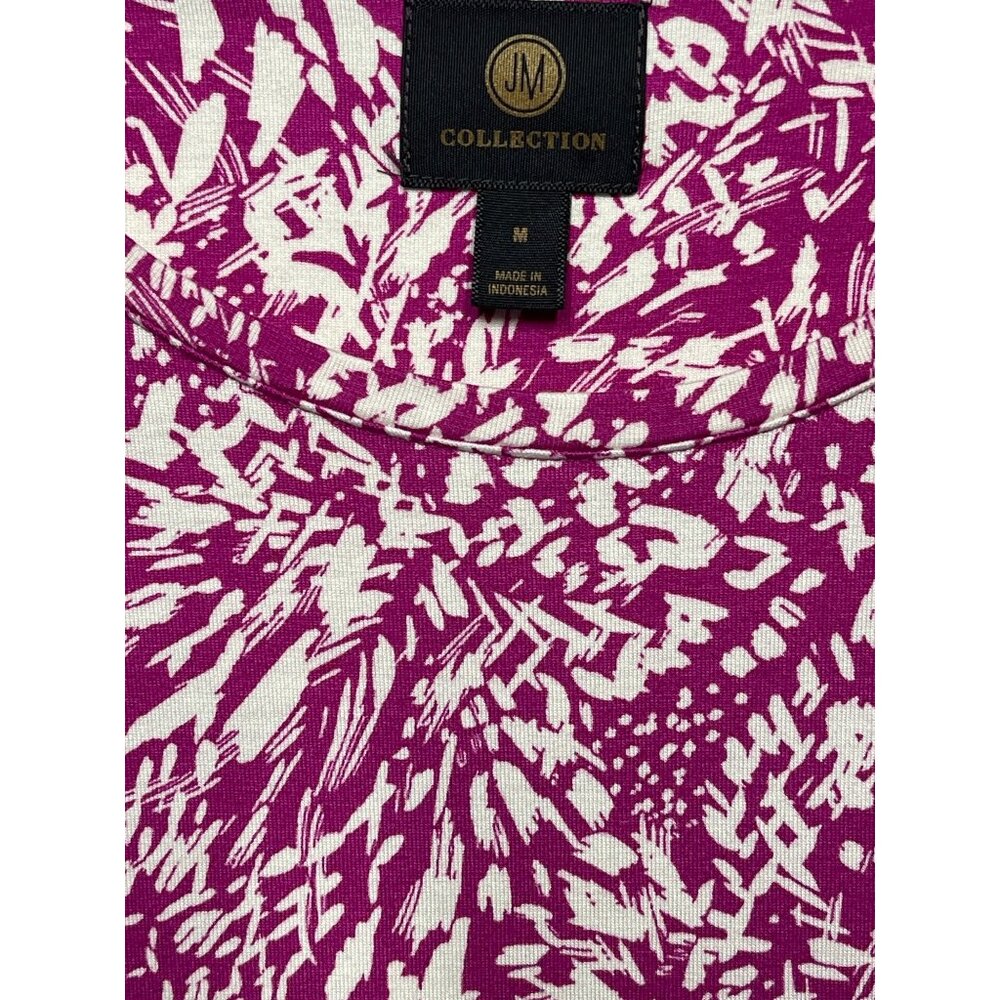 JM Collection Medium Rayon Span Knit Top Purple Fizz Short Sleeve Made In Indone - Picture 10 of 10